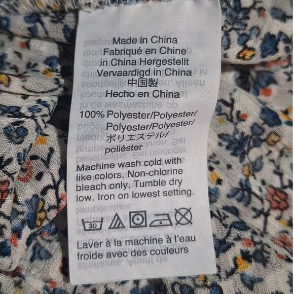 Madewell Shirt Women's 18 Lightweight Flutter Sleeve Floral Cottagecore Prairie - Picture 9 of 9